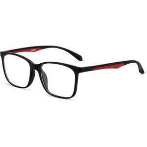 Unisex Red-Black Square Lightweight Frame Anti Eyestrain Light Blocking Glasses